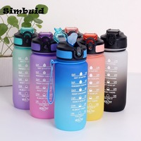 1pc 600ml Motivational Water Bottle Sports Water Cups Portable Drinking Cups Summer Drinkware For Outdoor Camping Hiking Fitness