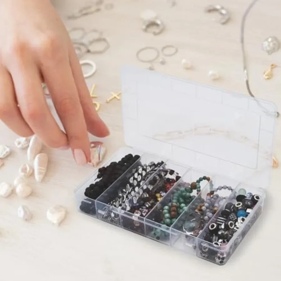 กล่องใส่อุปกรณ์ตกปลาแบบพลาสติกใส 6 ช่อง พร้อมถาด 6 ชั้น สำหรับจัดเก็บอุปกรณ์ตกปลา เกมกระดาน งานฝีมือ อุปกรณ์ต่างๆ ลูกปัด ต่างหู