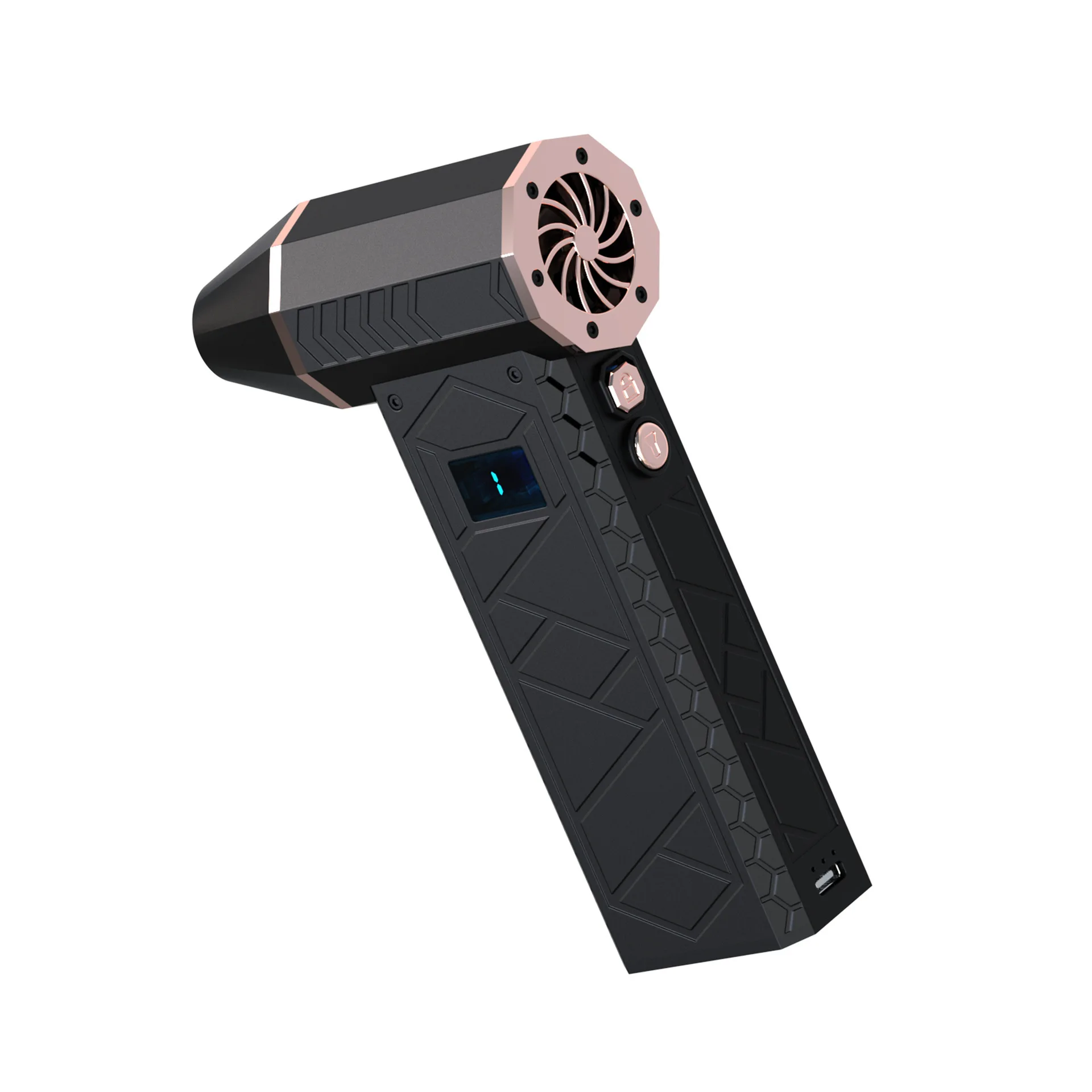 

Высокоскоростной портативный вентилятор 130000 об/мин с дисплеем, большой емкостью, мощным потоком воздуха, бесщеточным двигателем для охлаждения и вентиляции