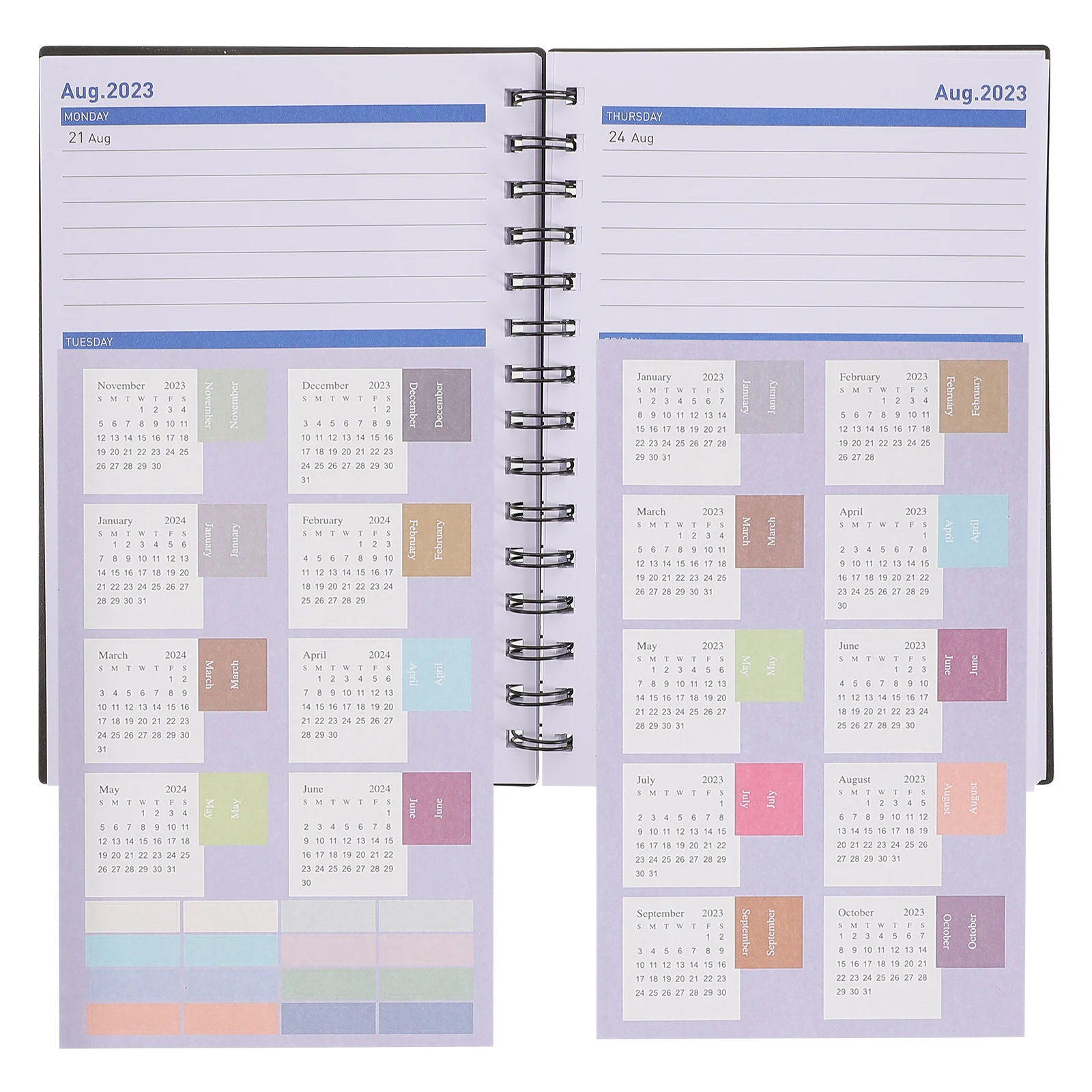 

Multi Function Agenda Notebook Gentle Paper PU Material Efficient Planner Home Accessory Weekly Calendar Travel Notebooks