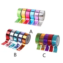 2022 New Holographic Prismatic Glitter Tape Colorful Waterproof DIY Scrapbooking Sticker Rhythmic Gymnastics Decor Hoops Sticker