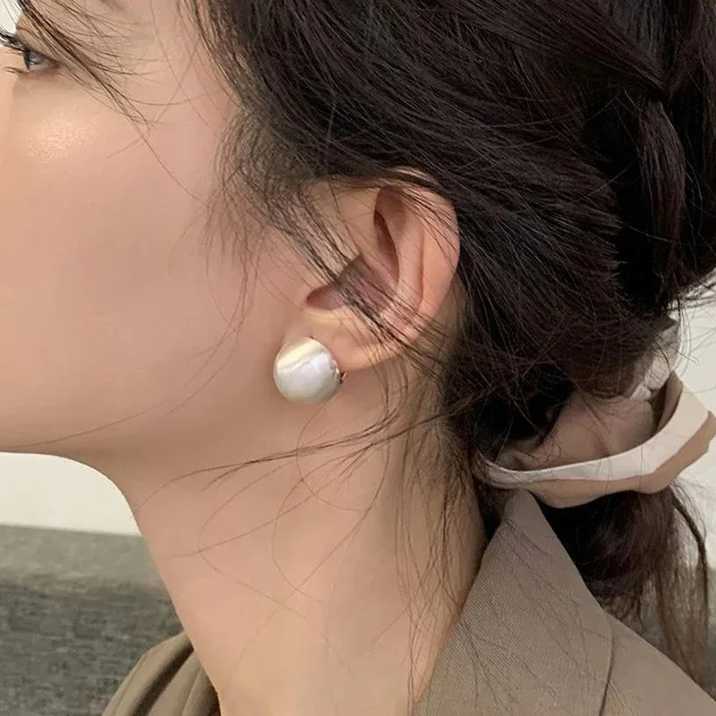 PONYKISS 925 الفضة متجمد المجال هوب أقراط للأزياء النساء هندسية غرامة مجوهرات الحد الأدنى اكسسوارات