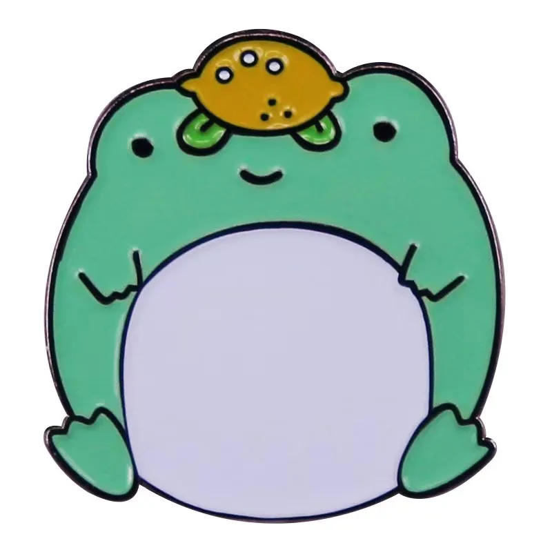 High Quality Funny Frog Enamel Pin Kawaii Animal Metal Badge Lapel Pin Clothes Bag Jewelry Accessories Kids Pin Gift