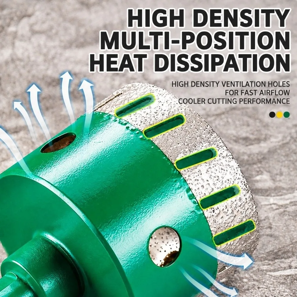 Brazed Diamond Hole Saw Dry Cutting Triangular Shank Diamond Hole Cutter Heat Dissipation Anti‑chipping Edge Stone Hole Saw