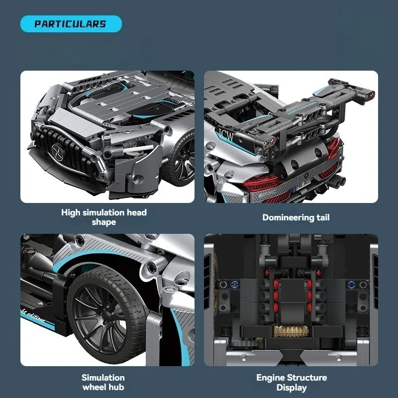 1:14 MOC التقنية مدينة سباق السيارات نموذج 1466 قطعة سيارة رياضية ألعاب مكعبات البناء الفتيان أو الكبار الاطفال للبنين هدايا عيد 3 + #6