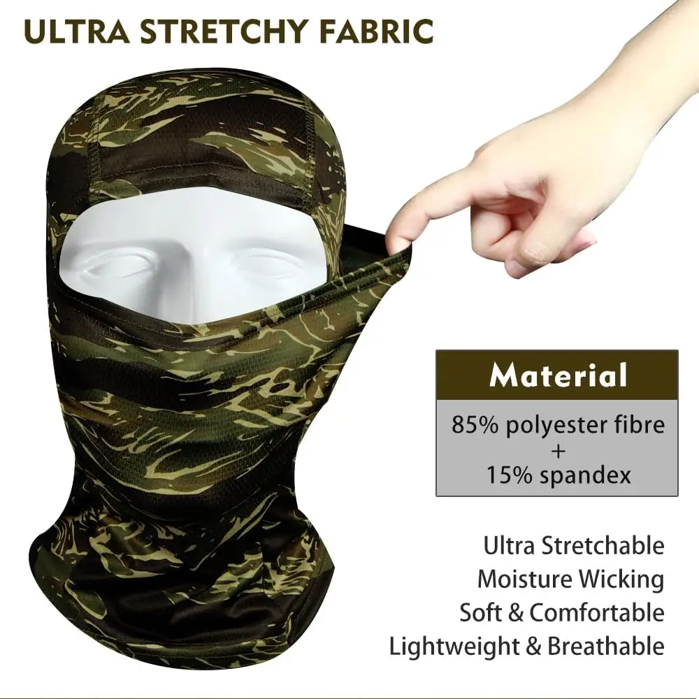 MUSION Fashion Camo Face Mask Bandana Balaclava Hood Headwear for Men Women Training Cycling Ski Wind-Resistant Hunting