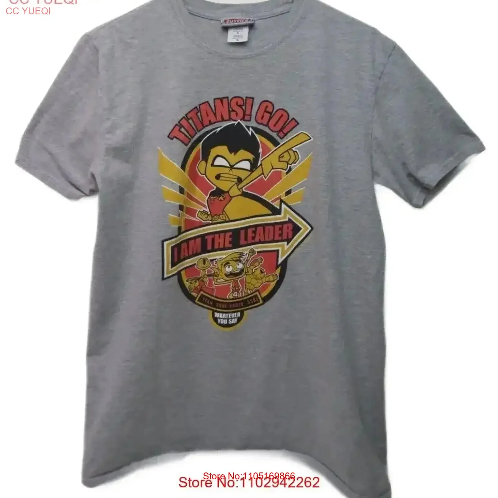 

Titans Go Robin I Am The Leader футболка мужская большая серая винтажная стираная футболка для повседневной носки Повседневная мода Универсальный винтаж
