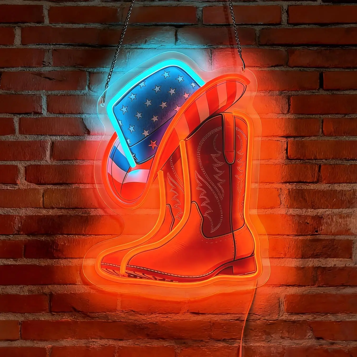 

Cowboy Boot Hat Neon Sign Aesthetic Western Wall Art USB Powered Led Light for Party Bar Gaming Room Bedroom Decorations Gift