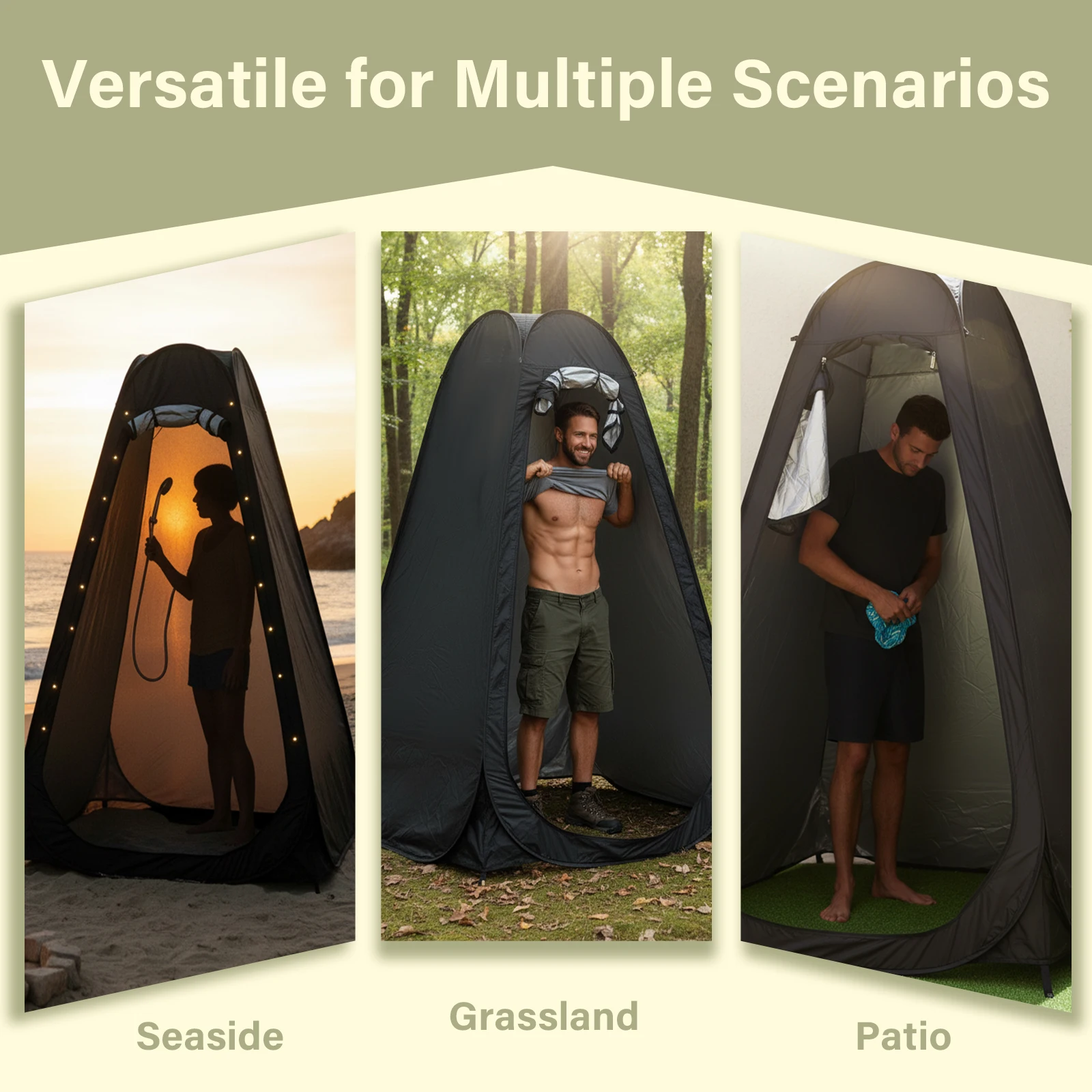 Portable Pop-Up Privacy Tent Outdoor Shower Tent Foldable with Storage Bag Easy Setup for Beach Camping Ideal for Outdoor Use image 4