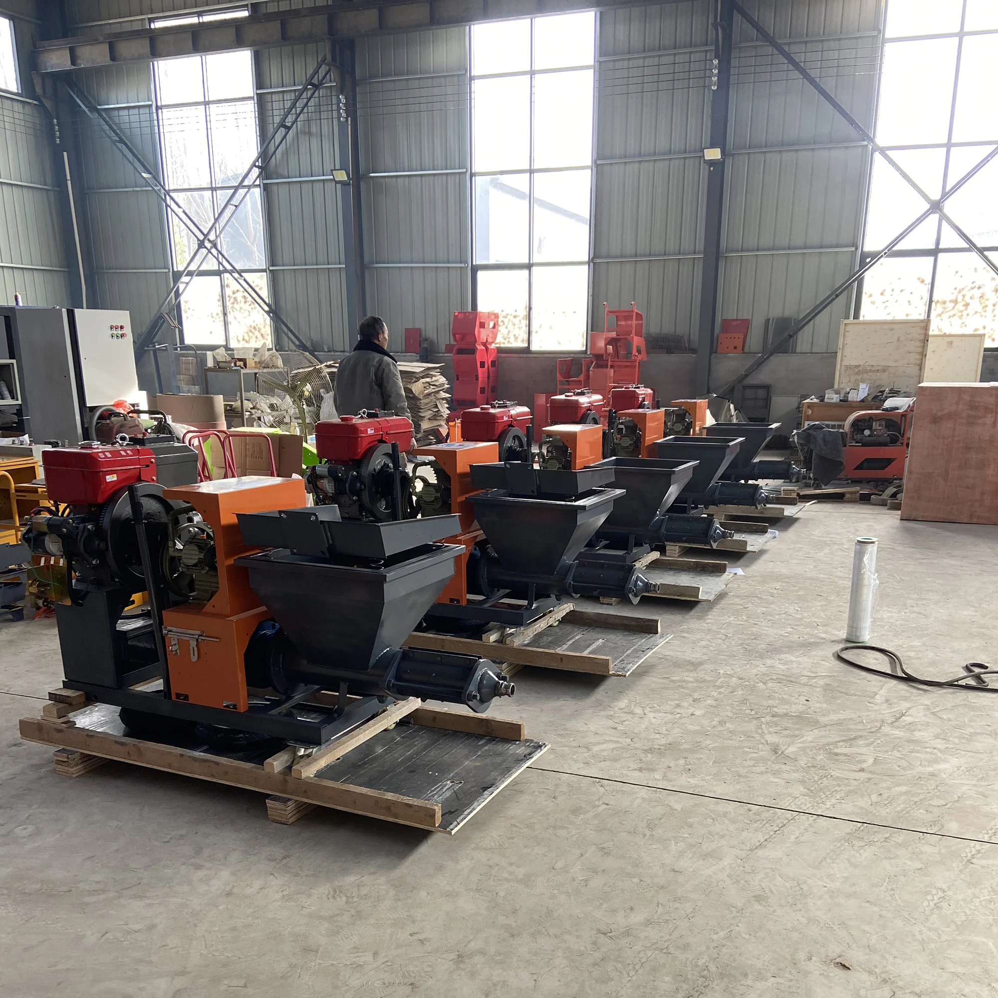 Chinese Suppliers Electric Diesel Plastering Machine Automatic Wall Mortar Spray Machines 110 V Cement Mortar Spray Machine