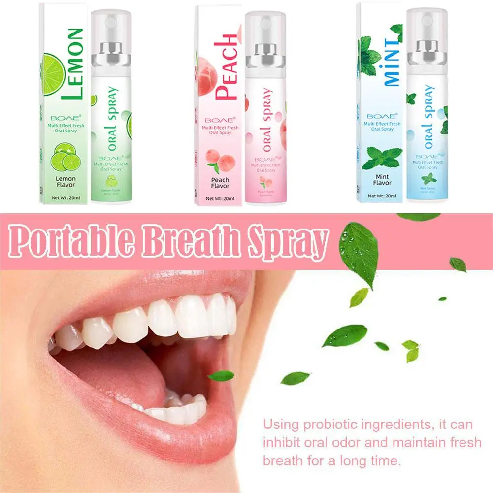 1/2/3pcs Spray Rafraîchissant Buccal, Traitement de l'Halitose, Élimination de la Mauvaise Haleine, Soin Buccal Persistant aux Fruits, Litchi Pêche