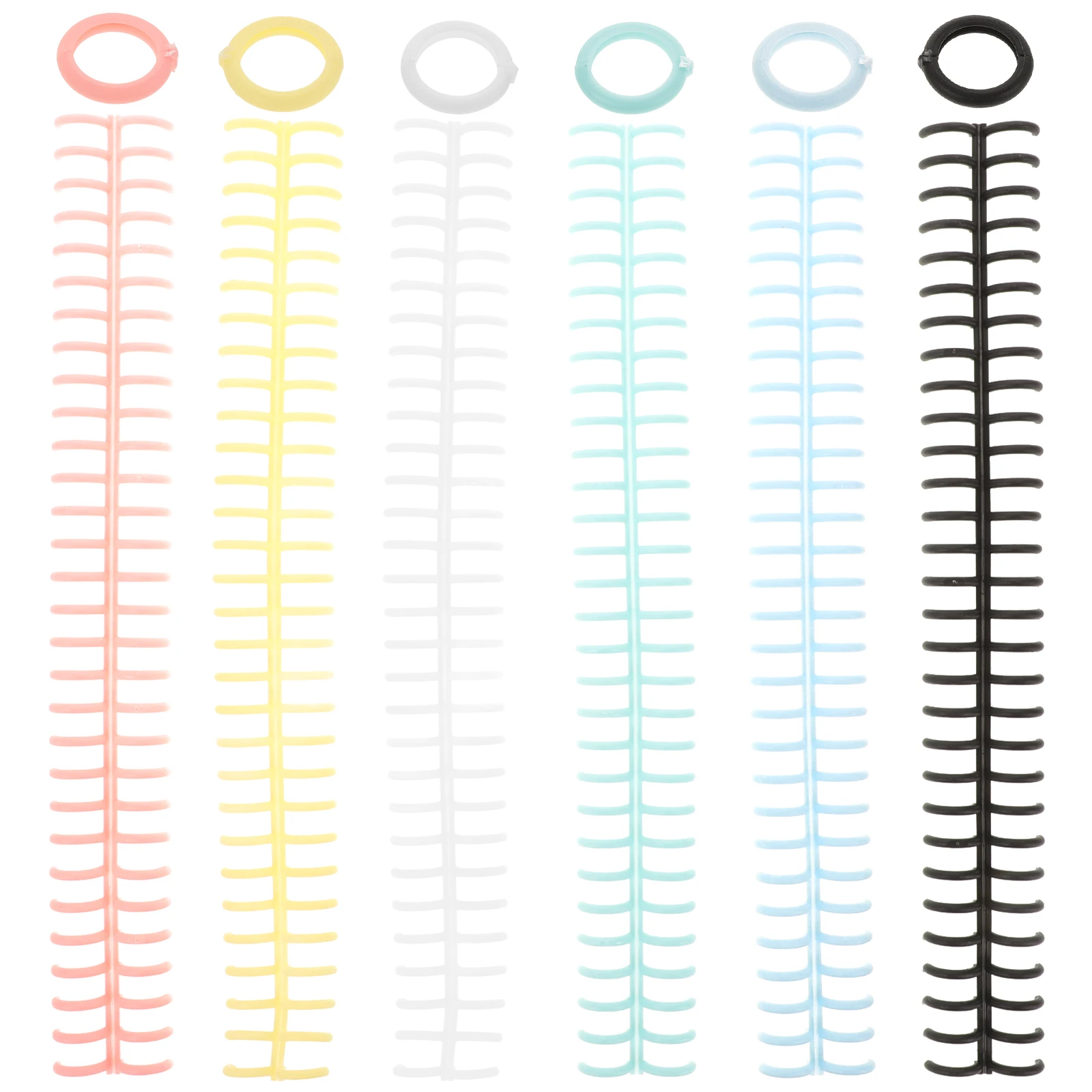 

6pcs Book Binder Rings Plastic Loose Leaf Binder Circles Notepad Rings Macaron Color Flexible Binding Supplies For Diy