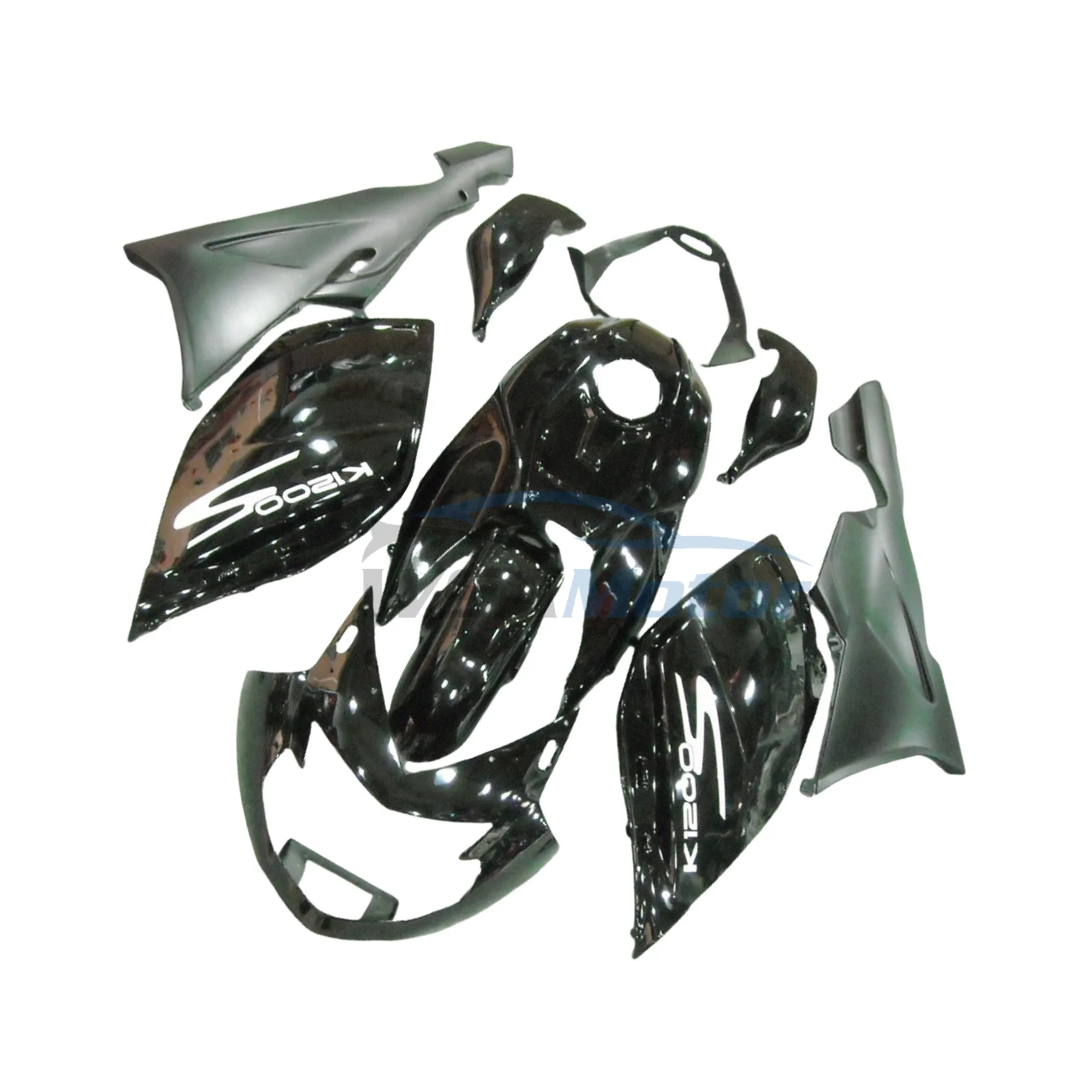 For K1200S 2005-2008 Full Fairings Kit For BMW K1200 2005 2006 2007 2008  Glossy/Matte Black Motorbike Bodywork Cowl Bodywork
