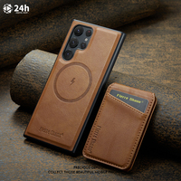 Leather Magnetic Phone Cover For Samsung Galaxy S22 S24 S23 Ultra FE Case With Magsafe Protection Phone Covers Shockproof Fundas