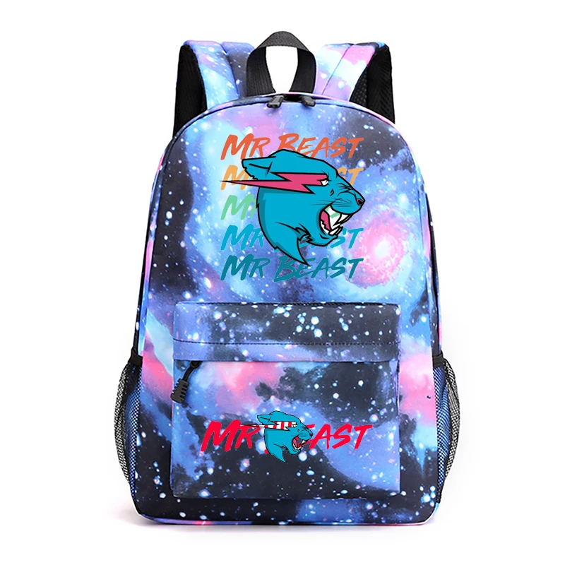 

Spot hot selling Mr Beast pattern backpack campus student school bag travel bag