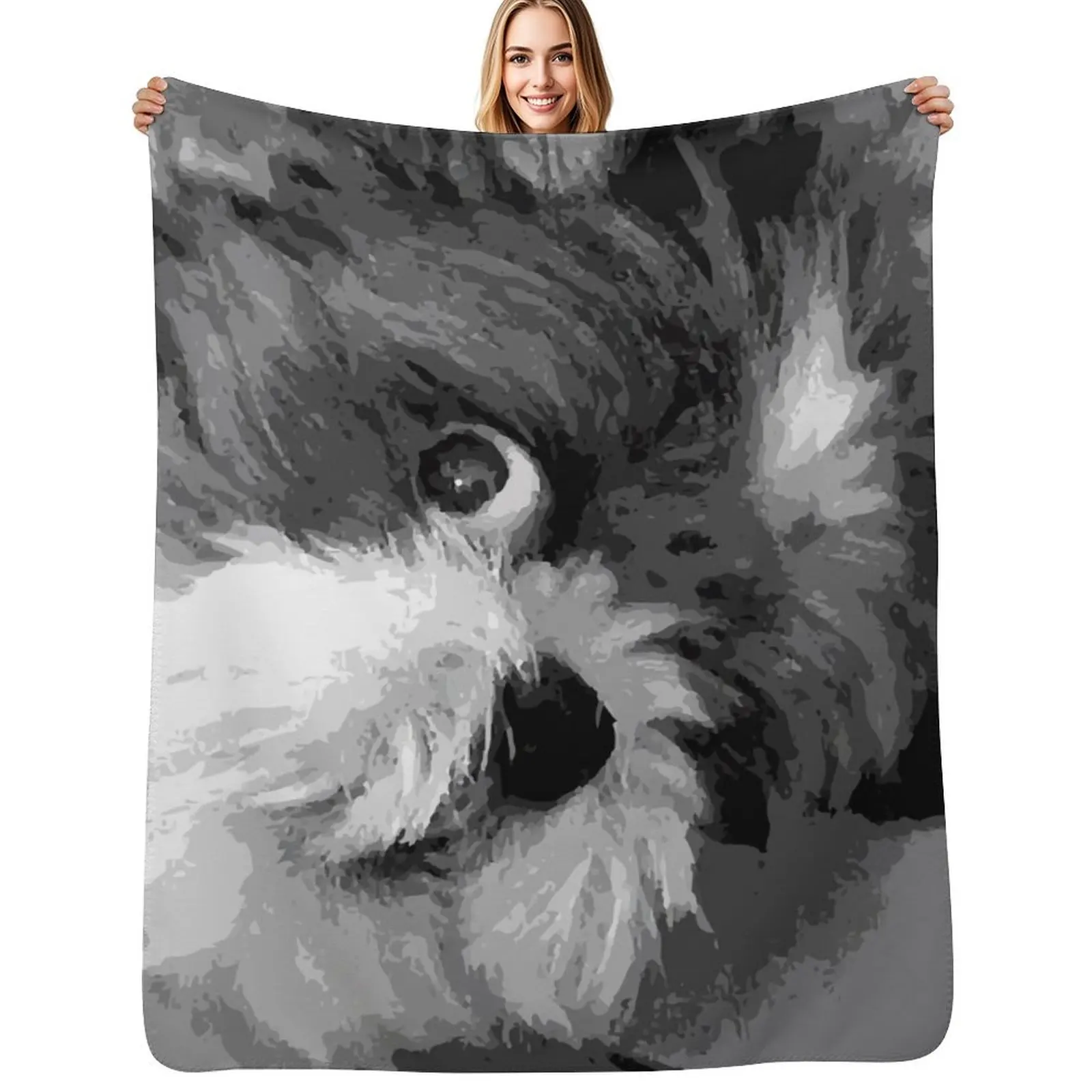 

Say What Cute Shih Tzu dog art Throw Blanket Long Lasting Soft Plush Blanket for Daily Use