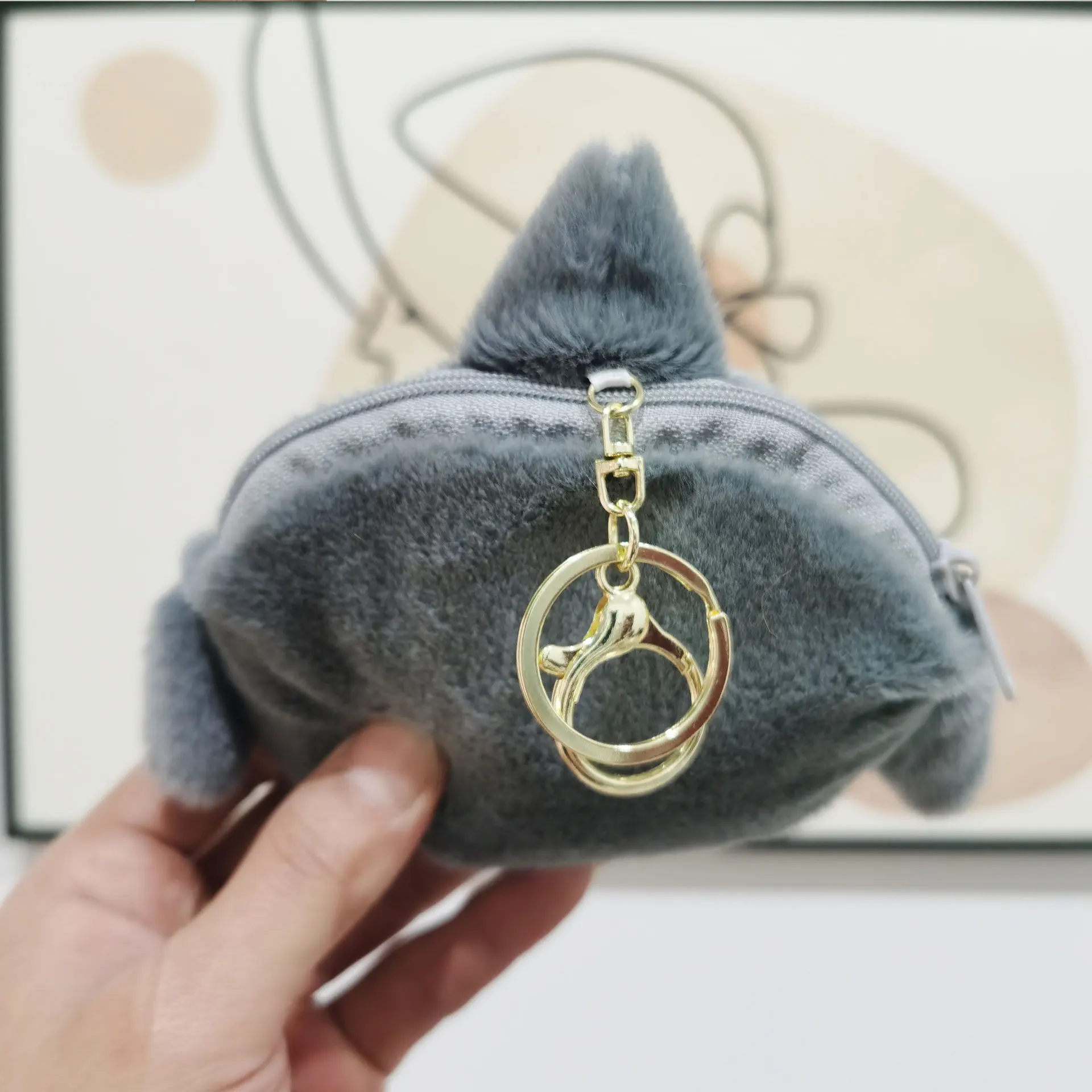 Shark Cat Storage Bag Dolls Coin Wallet Plush Pendant Cute Cat Wallet
