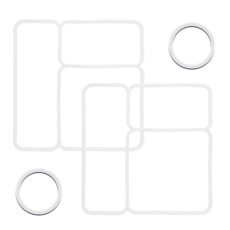 حشية إغلاق من السيليكون مكونة من قطعتين من حشية إغلاق جل السيليكا لقطع غيار صندوق الغداء OmieBox باللون الأبيض