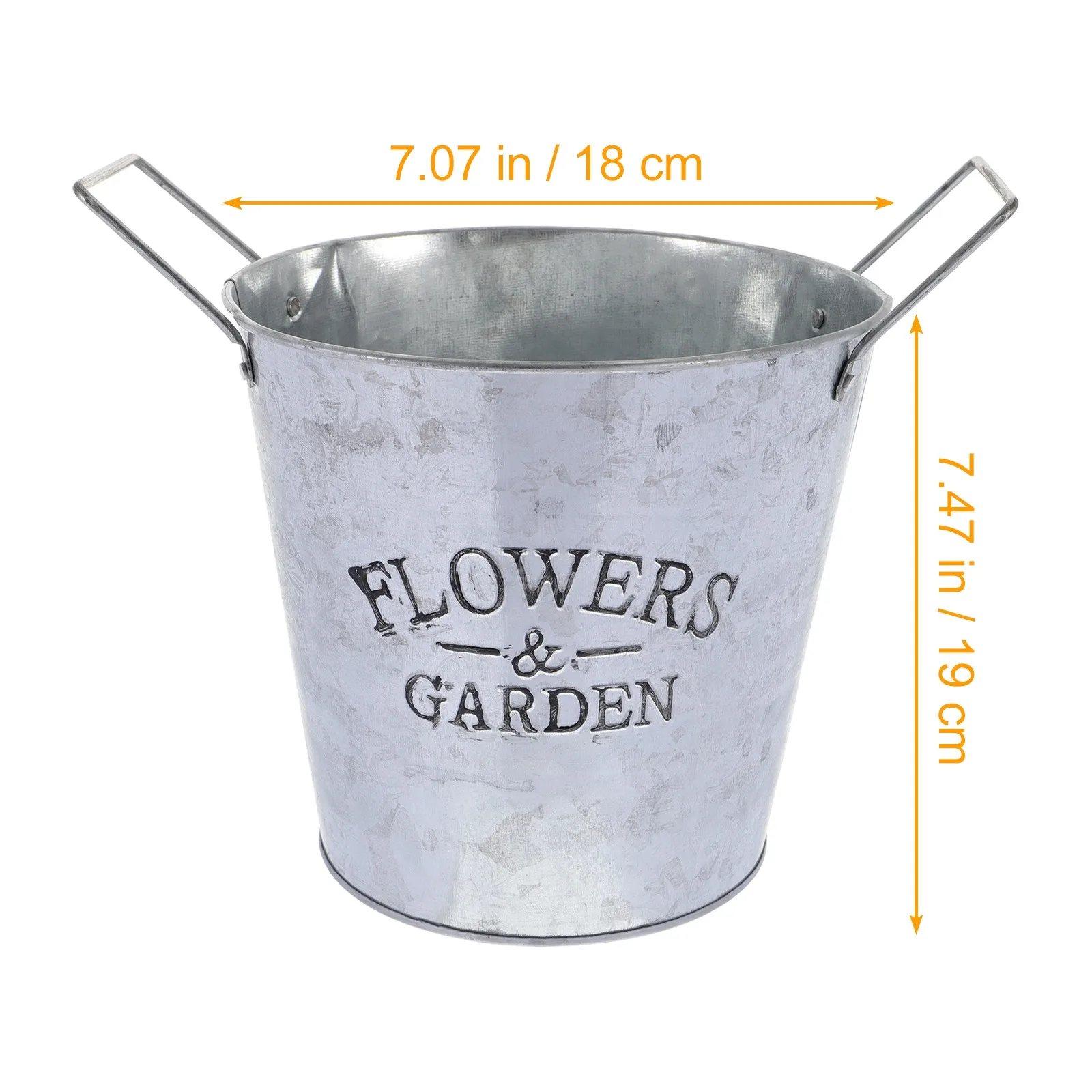 1Pcs Creative Double Ear Flowerpot Rural Style Iron Flower Pot Decor Embossed Chic Floral Arranging Bucket Household Indoor
