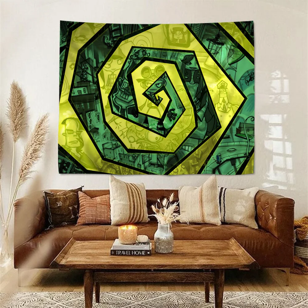 P-Psychonauts Printed Large Wall Tapestry Hanging Tarot Hippie Wall Rugs Dorm Art Home Decor