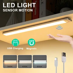 Night Lights Motion Sensor LED Cabinet Light USB Rechargeable Closet Light For Kitchen Wardrobe LED Lighting 20cm/30cm/40cm