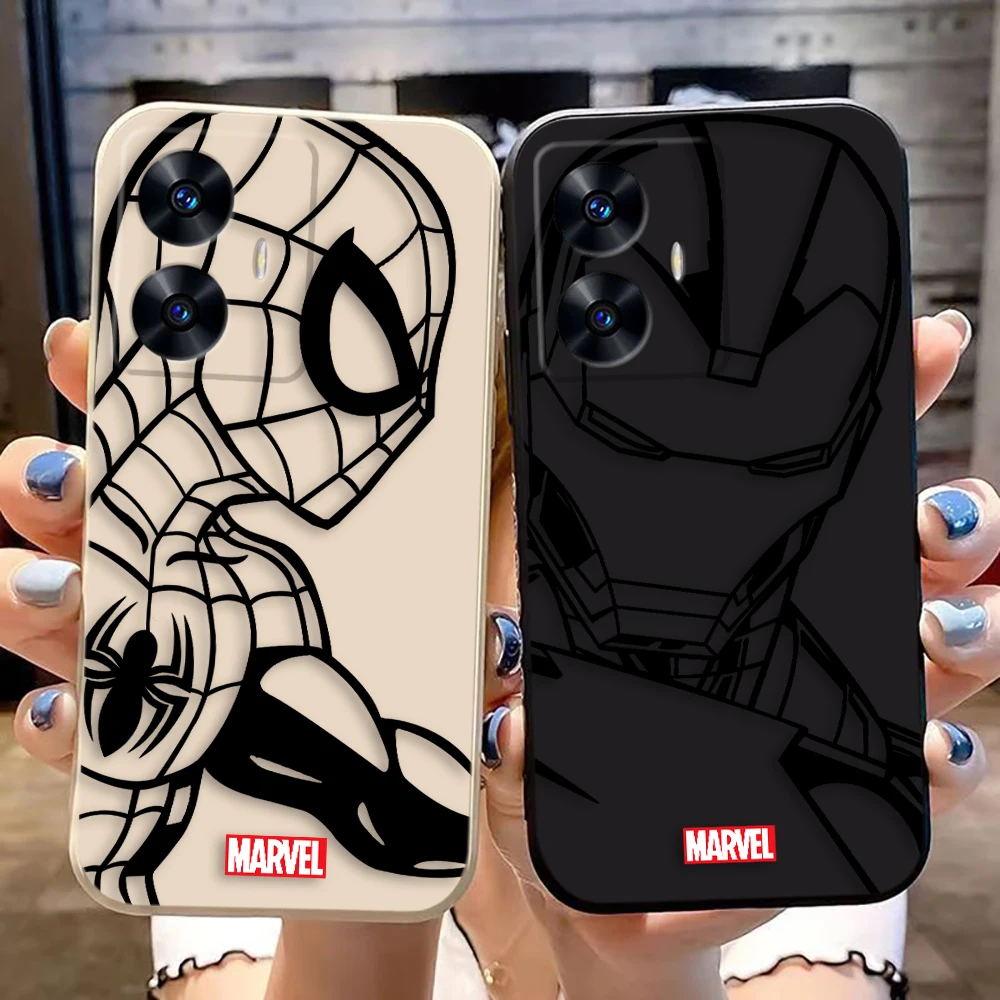 Marvel Spider-man Iran Man Phone Case For Realme C65 C63 C53 C35 C55 C33 C30 C21Y C20 C12 C11 GT 2 XT NARAO 20 30 50 Case Funda