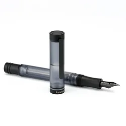 Asvine V200 Titanium Fountain Pen Vacuum Filling, Asvine/ Bock EF/F/M/B Nib Matte Black Acrylic Smooth Writing Pen