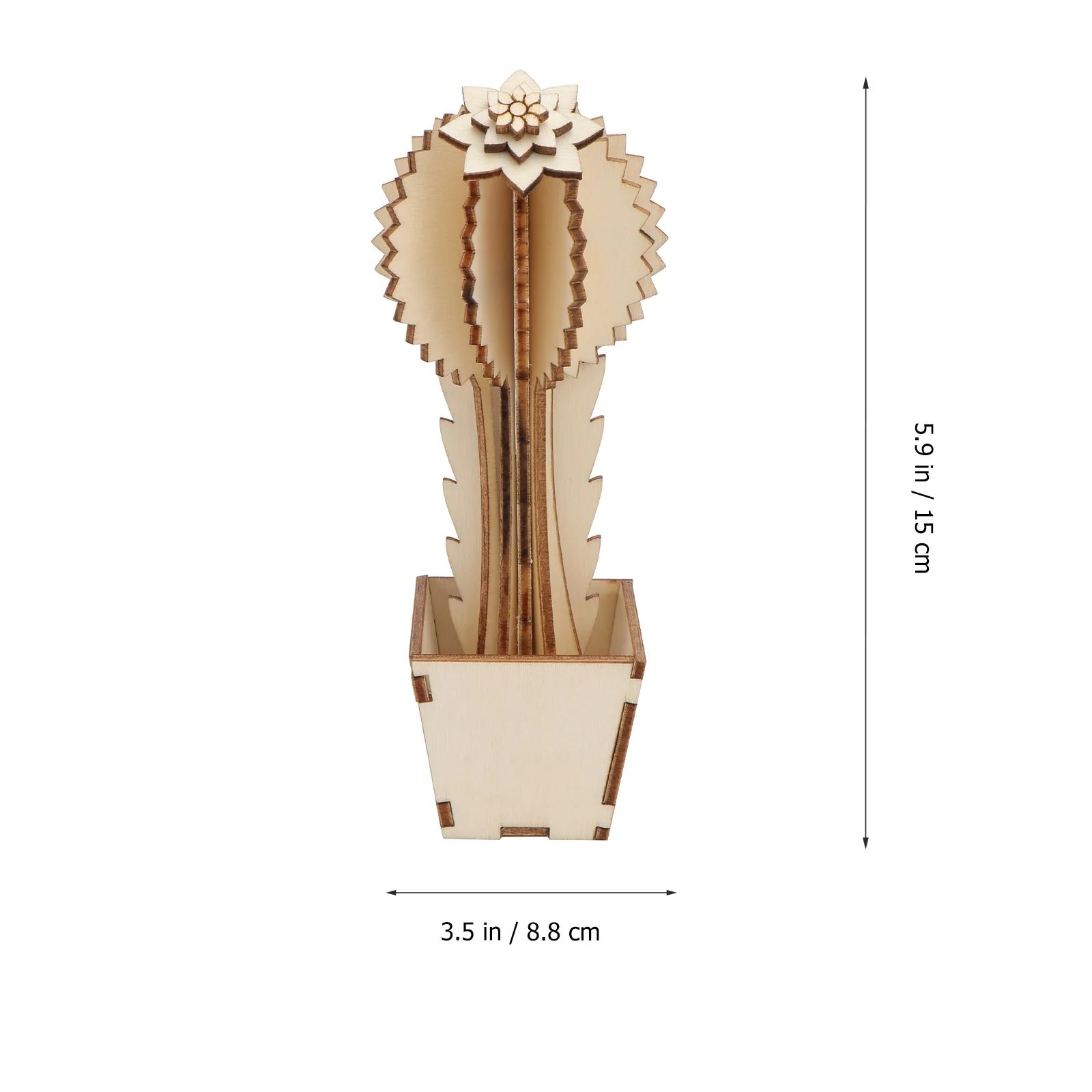 

3Pcs Wooden Craft Creative Photo Props Home Ornament Festival Layout Table Decoration Wooden Cactus