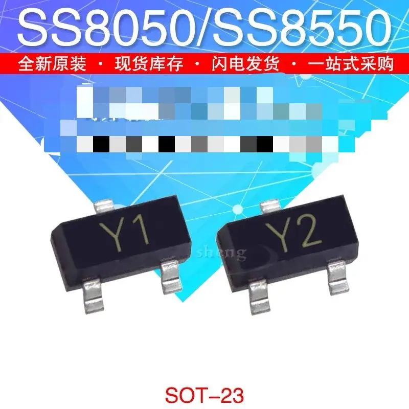 3000pcs smd טרנזיסטור ss8050/ss8550 כפול s הדפסת מסך נוכחי גבוה y1/y2 sot-23 משלוח מקורי חדש חינם