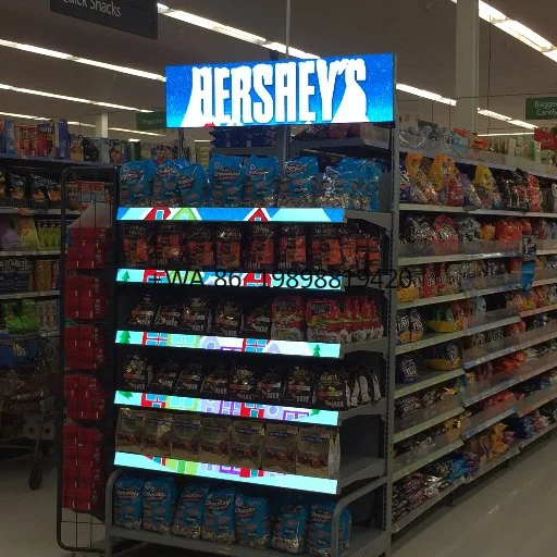 Super Mall Building Store P1.86 Indoor Ful Color Advertising Products Information Custom Special Shaped LED Display Shelf Screen