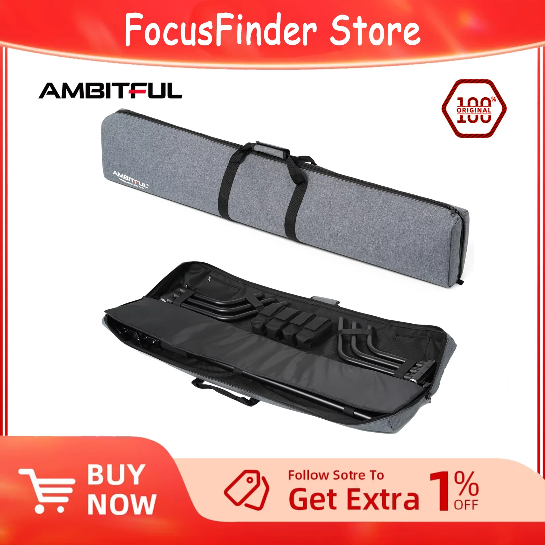 

﻿ AMBITFUL PB20 magic leg case photographic equipment with storage bag can hold 2 sets of tip light stands