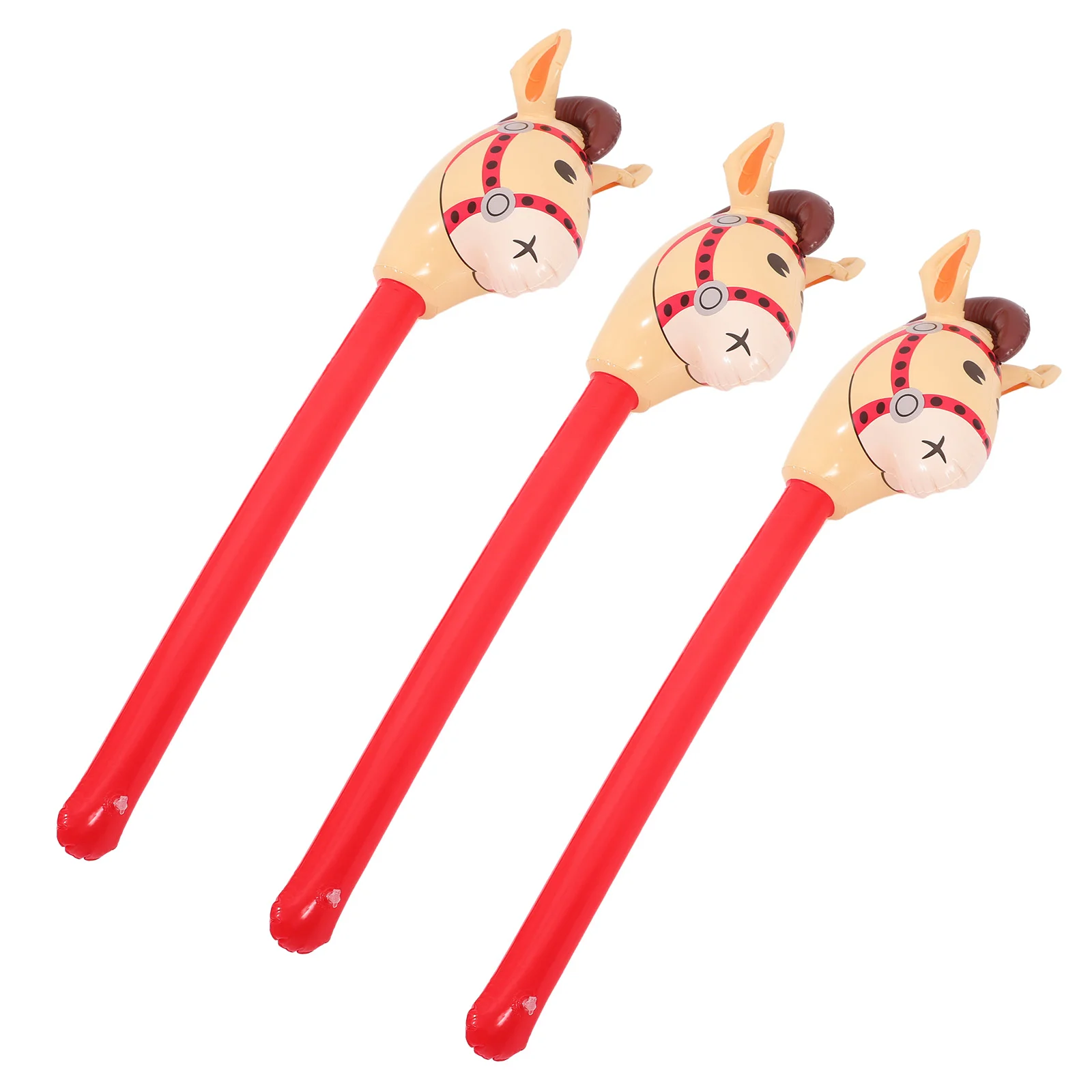 3 Pcs Pool Animal Long Stick Child Outdoor Toys for Kids Croquet Pvc Horse Party Decorations