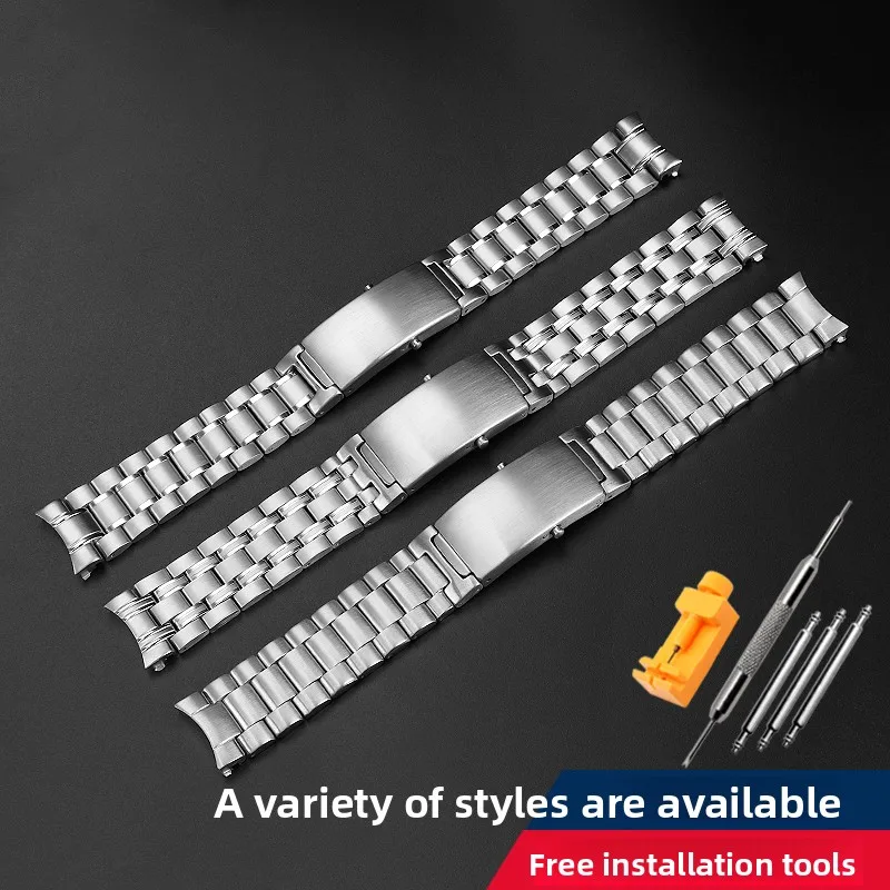 Solid Stainless Steel Watch Chain 18mm 20mm 22mm Silver Strap For OMEGA Seamaster 300/007 Speedmaster Planet Ocean Watchband Men