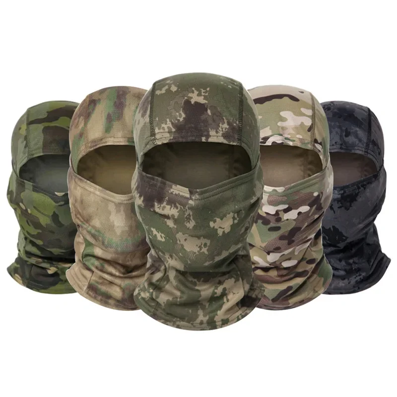 Czapki z daszkiem na lato Snapback Kapelusze przeciwsłoneczne Outdoor Camouflage Kominiarka Półmaska narciarska