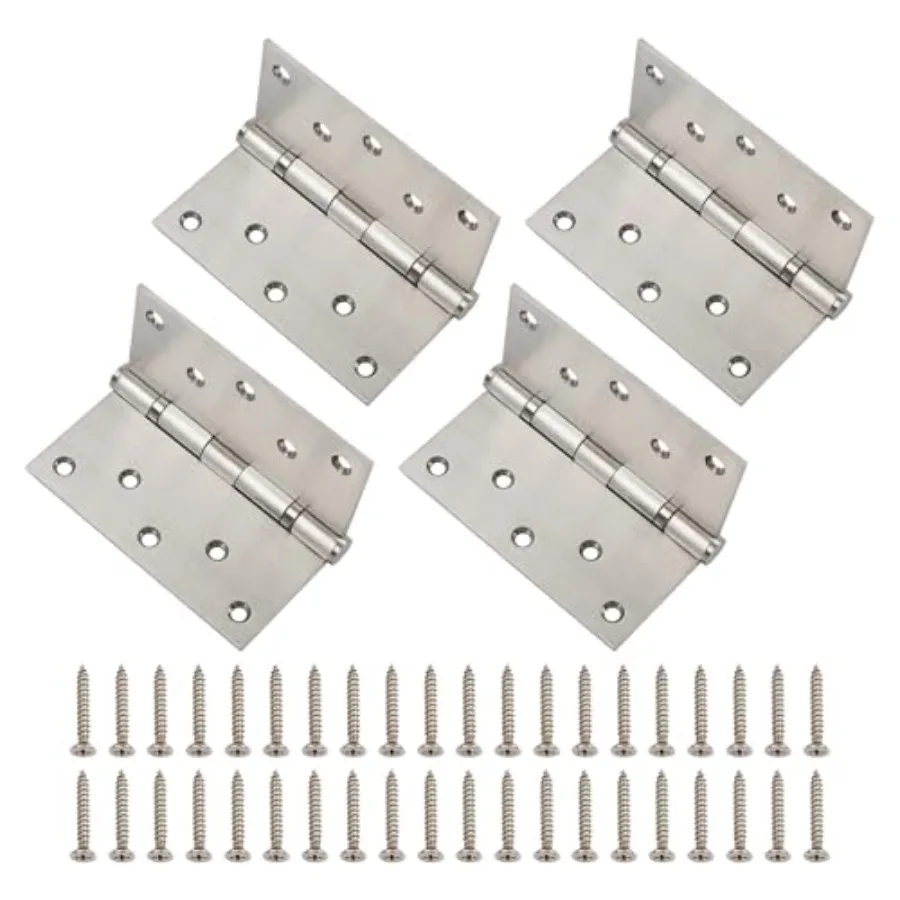 

5 Inch Heavy Duty Door Hinges Max Load 220 lbs, 5" x 5" Stainless Steel Hinges Ball Bearing with Square Corners for Indoor and