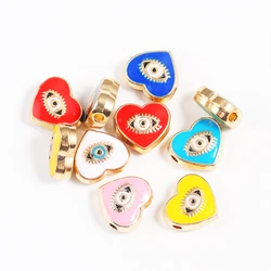 10Pcs Bohemia Turkish Evil Eye Beads Enamel Spacers Beads For Women's Bracelet Jewelry Making Supplies DIY Jewelry Ornaments