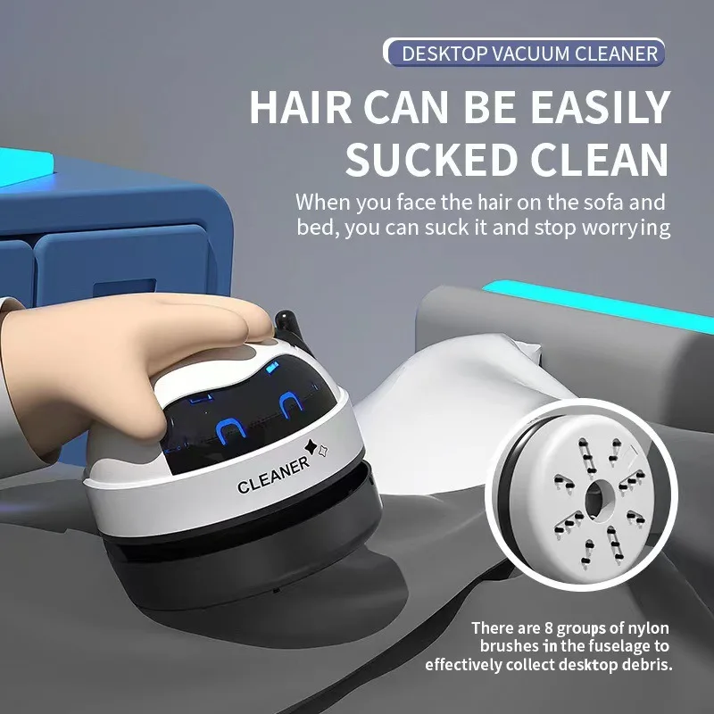 مكنسة كهربائية محمولة جديدة لسطح المكتب USB صغيرة أوتوماتيكية بالكامل، أجهزة منزلية لاسلكية من النوع الجاف