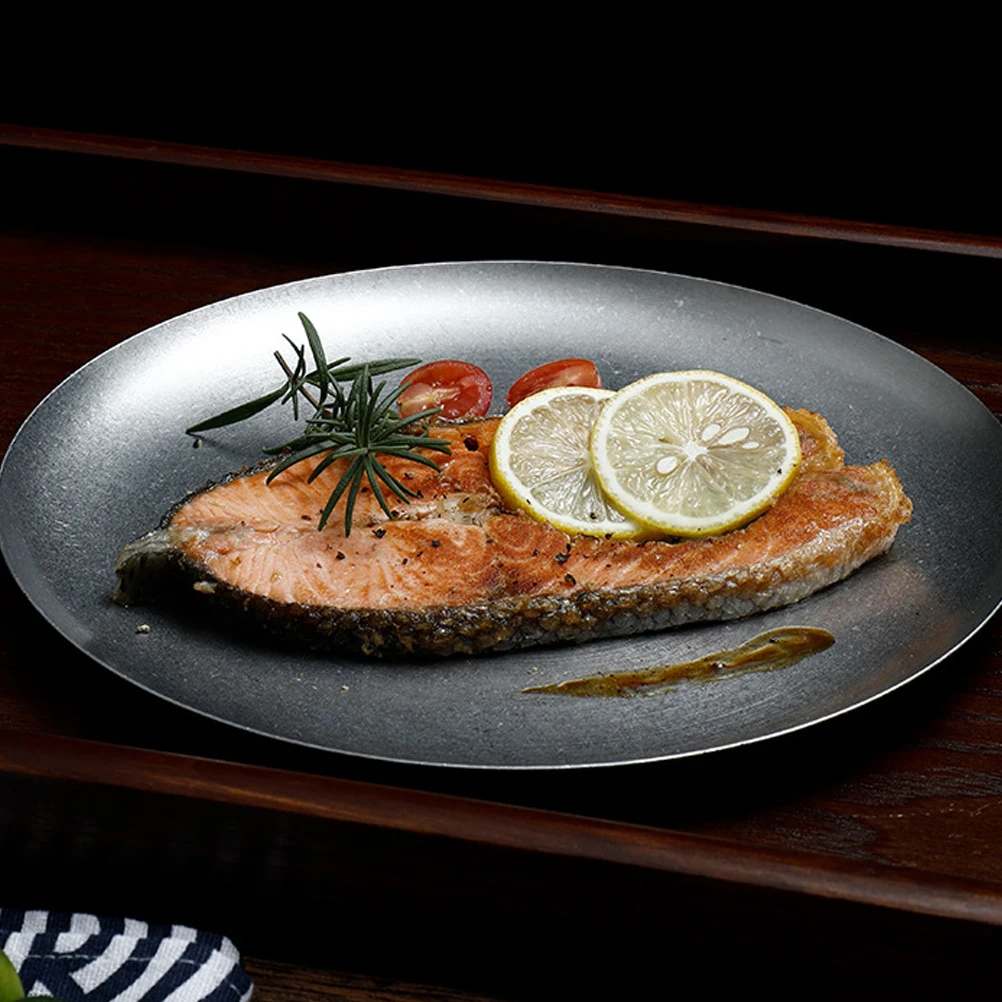 

Stainless Steel Sushi Plate Food Serving Platters Dinner Tray Home Tableware Easy Clean Reusable Practical Storage