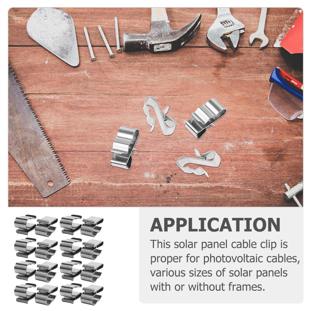 

50Pcs Solar Panel Wire Clips Scientific Barb Design Anti-Fall Off Photovoltaic Cable Clamp Solar Panel Cable Clips
