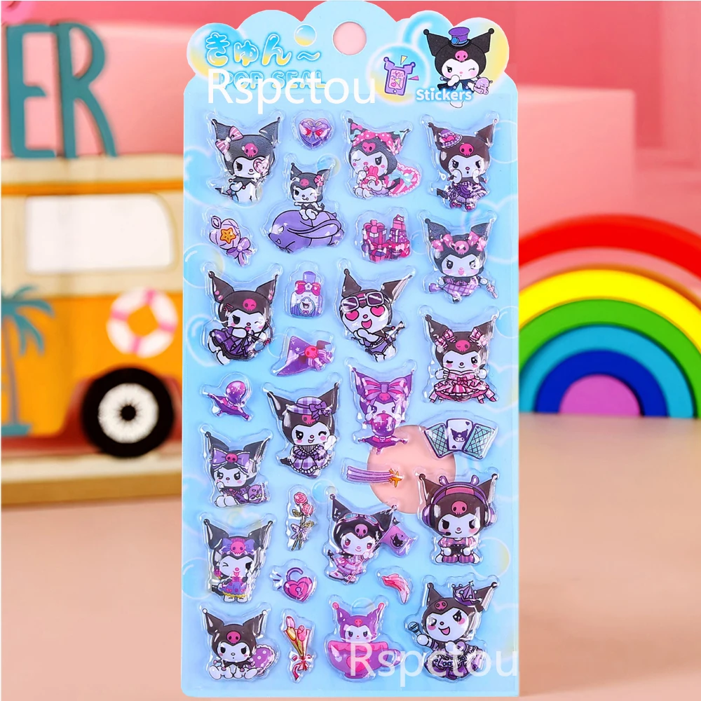 4 قطع من ملصقات الإغاثة ثلاثية الأبعاد الكرتونية اللطيفة كاواي ماي ميلودي كورومي فقاعة الشارات اللعب المقاومة للماء DIY الهاتف المحمول