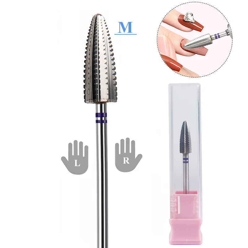 

1Pc Tungsten Steel Nail Drill Bit Professional Large Spiral Barrel Carbide Milling Cutter Bit for Removal Dead Skin Hard Callus