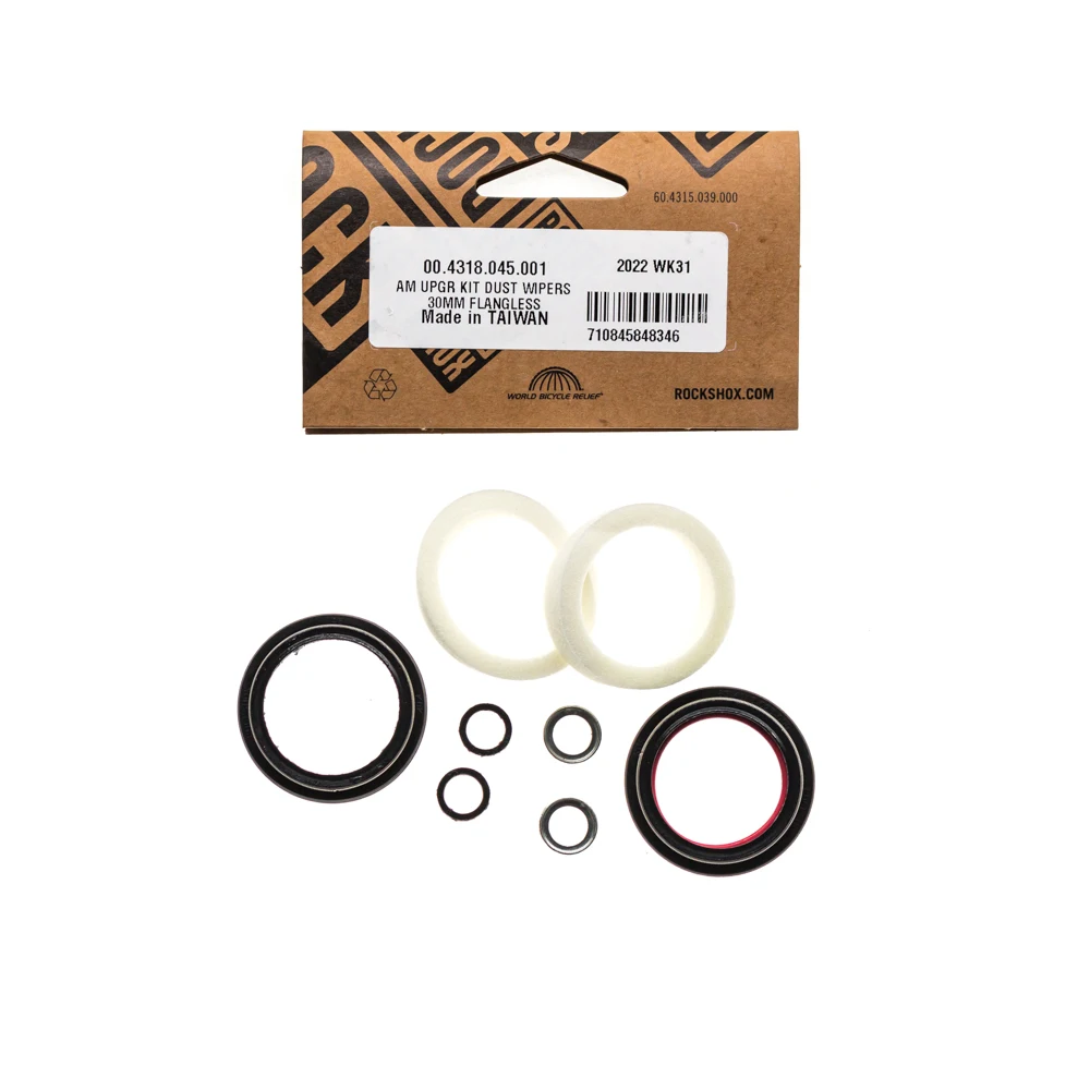 ROCKSHOX FORK DUST WIPER UPGRADE KIT 30MM BLACK FLANGELESS LOW FRICTION SEALS JUDY SILVER/JUDY GOLD RUDY 00.4318.045.001