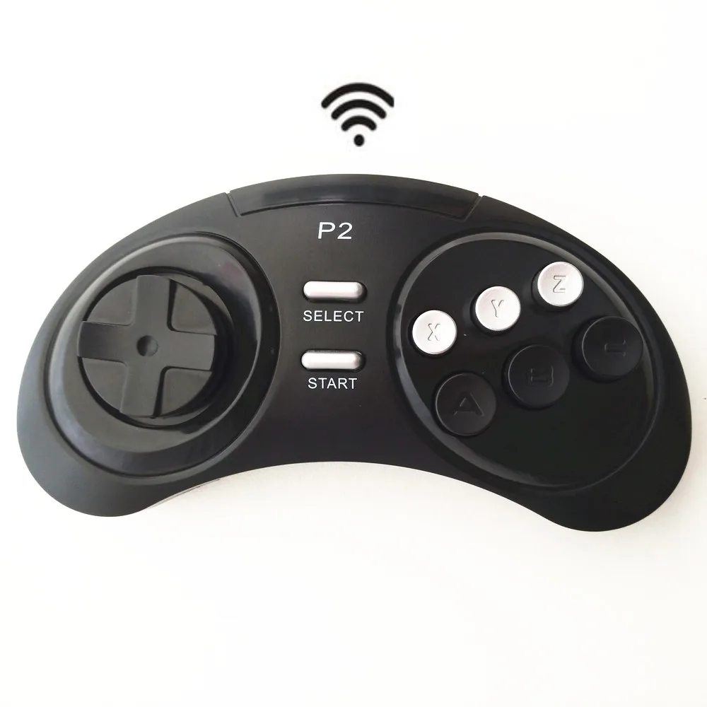 2.4G Wireless Controller Joystick Gamepad For 16bit Retro Genesis HD Ultra Console