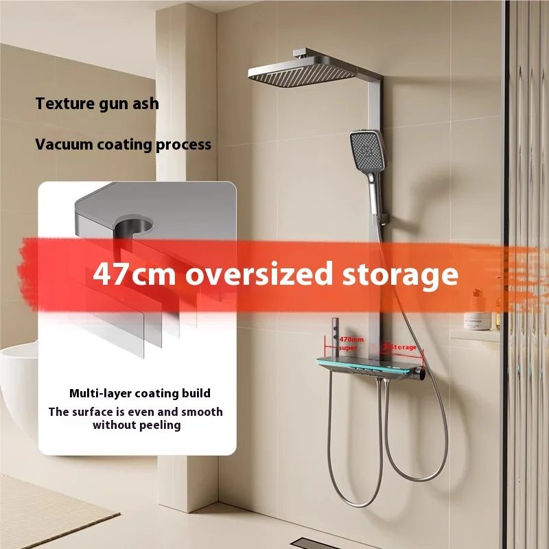 Calentador de baño con pantalla Digital supercargado, cabezal de ducha, rociador superior, grifos de baño completos con función de temperatura constante