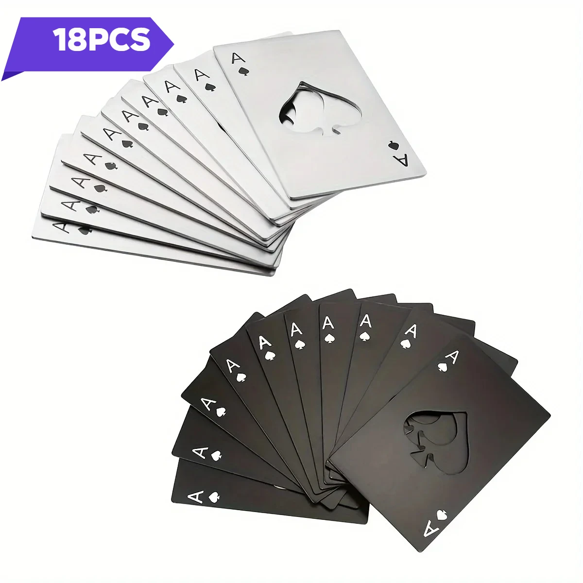 18pcs Poker Card Bottle Opener Ace of Spades Bottle Opener for Wallet and Pocket Metal Beer Opener Wedding Favors for Guests