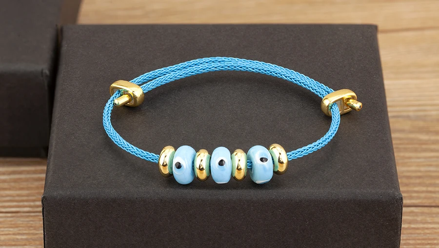 Nidin Neue Mode Glück Türkischen Bösen blick Seil Armband Einstellbar Für Frauen Weibliche Punk Stil Persönlichkeit Design Schmuck Geschenke – Detail 9