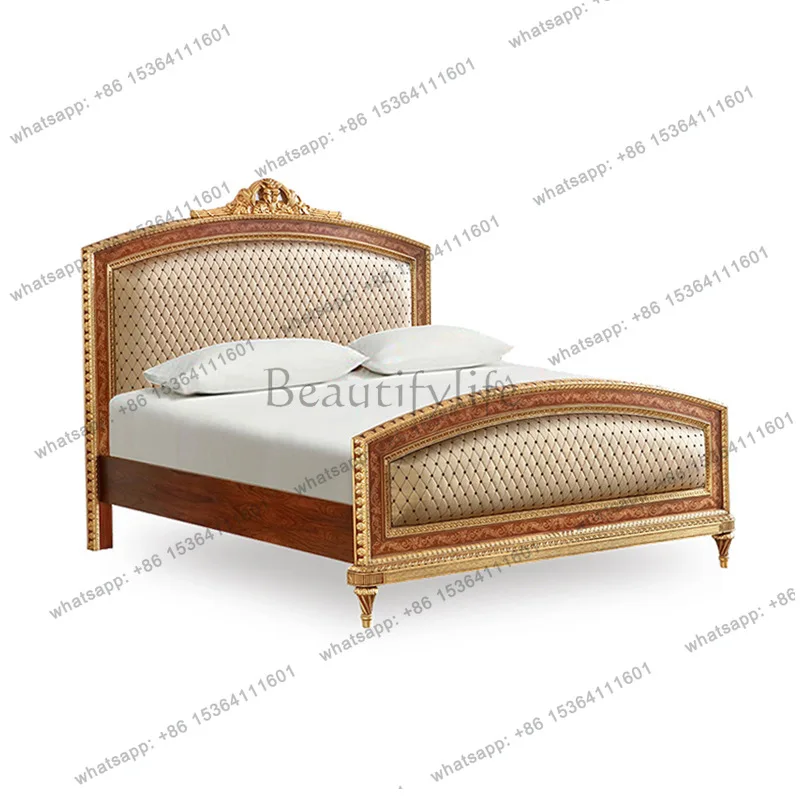 

Neoclassical English double bed villa fabric 1.8 meters soft bag double bed master bedroom
