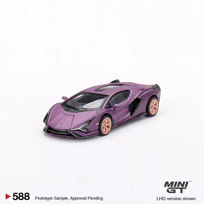 MINIGT 1:64 Model Car Lambor Sian FKP 37 Alloy Sport Vehicle Matt Purple #588 LHD