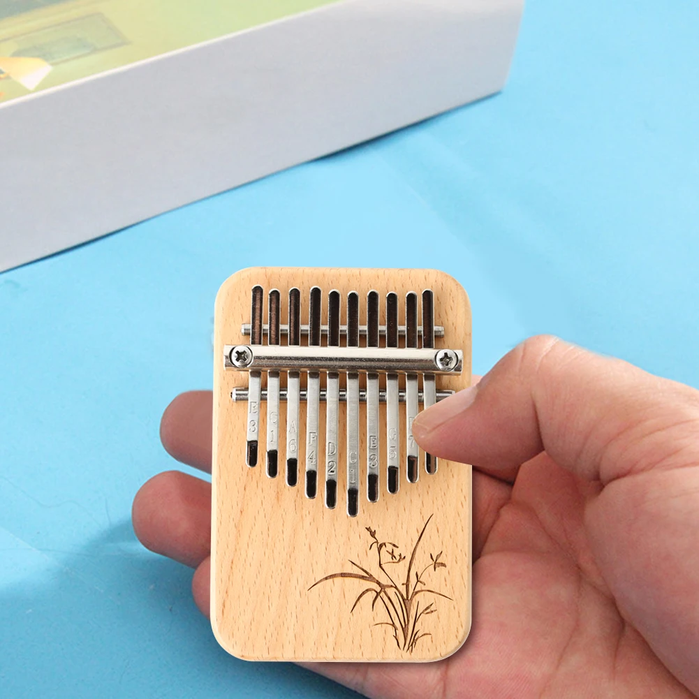 Mini Kalimba 10/17/21 Keys Thumb Piano 1 Pack Cute Small Musical Instrument Portable Exquisite Gift Set for Kids