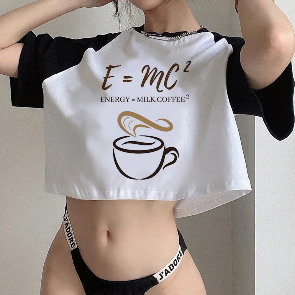 

Женский топ с принтом Energy = Молоко + кофе, Y2K, футболка в стиле Харадзюку, Женская аниме одежда